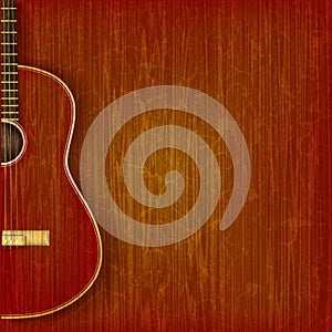 Acoustic guitar on abstract grunge background