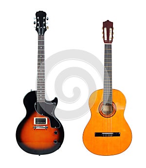 Acoustic guitar anf electric guitar