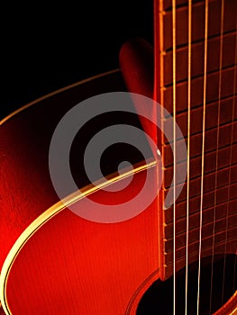 Acoustic guitar on black background 6