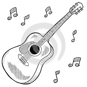 Guitarra acustica dibujo 