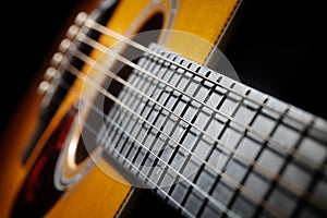 Acoustic guitar fret board