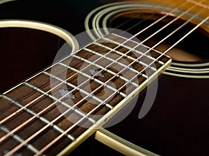 Acoustic guitar fretboard