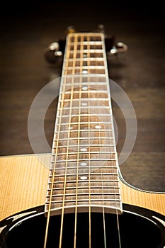 Acoustic guitar fretboard