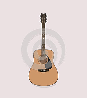 Acoustic guitar on gray background
