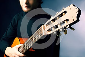 Acoustic guitar guitarist playing photo