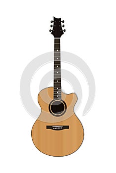 Acoustic guitar isolated on white