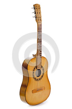 Acoustic guitar isolated on a white