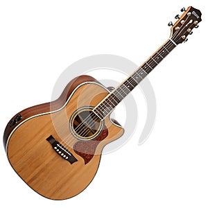 Acoustic Guitar Isolated on White Background
