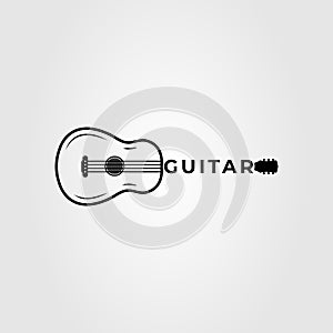 acoustic Guitar logo or bass for music symbol vector illustration design