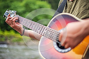 Acoustic Guitar Playing.