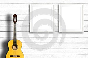 Acoustic guitar and Poster Frame