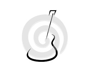 Acoustic Guitar Symbol Illustration with Silhouette Style