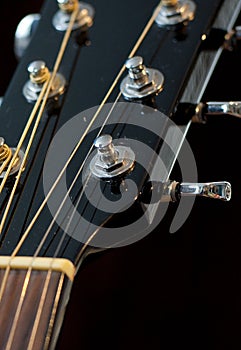 Acoustic guitar tuning keys background