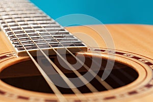 Acoustic guitar upclose photo