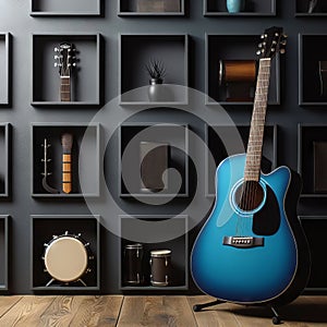 Acoustic Guitar on Wall Display