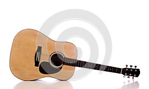 Acoustic Guitar on White
