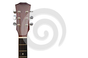 Acoustic guitar on white background, The guitar body pattern