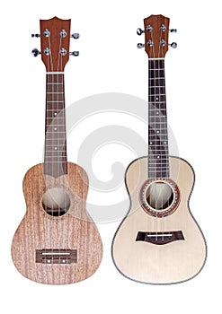 Acoustic guitars on an isolated white background