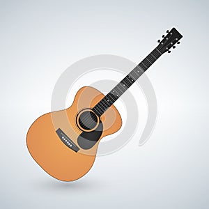 Acoustic guitars on white background.