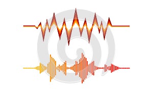 Acoustic Soundwave or Audible Sound Track with Graph Vibration Vector Set