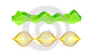 Acoustic Soundwave or Audible Sound Track with Graph Vibration Vector Set photo