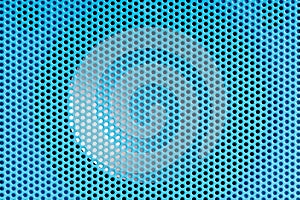 Acoustic speaker with blue mesh. background for design
