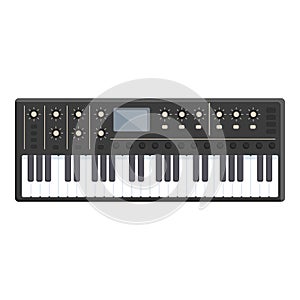 Acoustic synthesizer icon cartoon vector. Piano keyboard