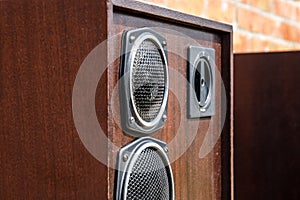 Acoustic system Radiotehnica S90, 35 s-012. Soviet vintage audio equipment. Musical columns made of plywood