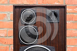 Acoustic system Radiotehnica S90, 35 s-012. Soviet vintage audio equipment. Musical columns made of plywood