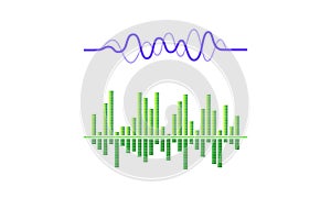 Acoustic Waves as Audible Sound with Compression and Decompression Vector Set photo