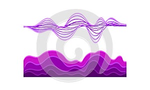 Acoustic Waves as Audible Sound with Compression and Decompression Vector Set photo