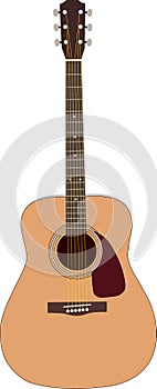 Acoustic wood guitar