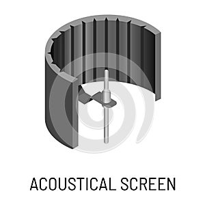 Acoustical screen sound recording studio equipment isolated objects