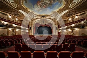 Acoustically-superb Interior theater hall. Generate Ai photo