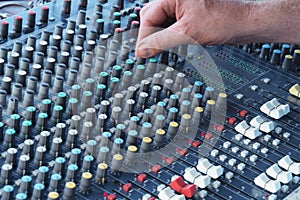 Acoustics console when tuning the sound