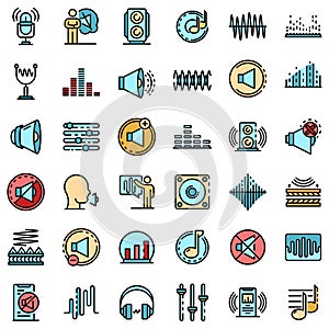 Acoustics icons set vector flat