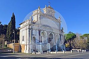 Acqua Paola fountain on the Janiculum Hill, Rome, Italy