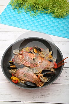 Acqua pazza of the golden eye snapper