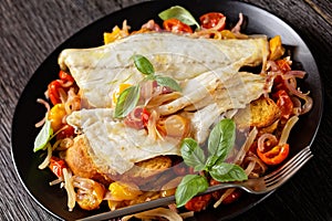 Acqua Pazza, italian poached fish, top view