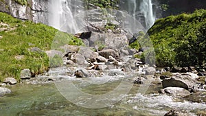 Acquafraggia waterfall Piuro Lombardy Italy slow motion 2