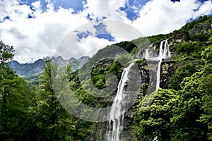 Acquaragia waterfalls in valchiavenna Sondrio