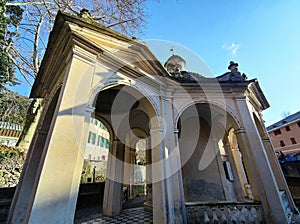 Acquasanta cathedral holy water church Genoa, Italy