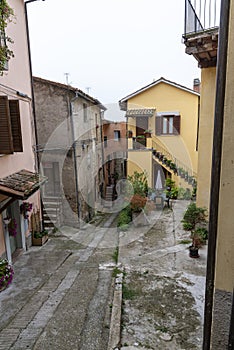 Architecture of alleys and buildings in the town of Acquasparta photo