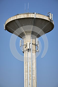 Acqueduct concrete tower. Color image