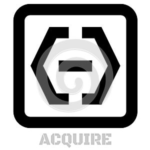 Acquire conceptual graphic icon