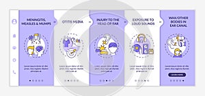 Acquired hearing loss factors onboarding vector template