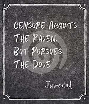 Acquits the raven Juvenal