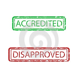Acrcredited and disapproved rubber stamp for business office