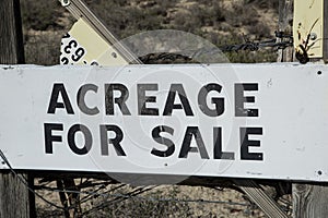 Acreage for Sale Sign in Western U.S. Desert