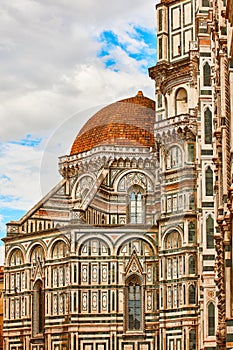 Acrhitecture detail Cathedral Santa Maria del Fiore Florence Tuscany Italy landmark
